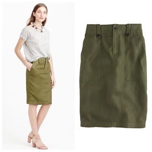 J. Crew Linen Cargo Pencil Skirt
